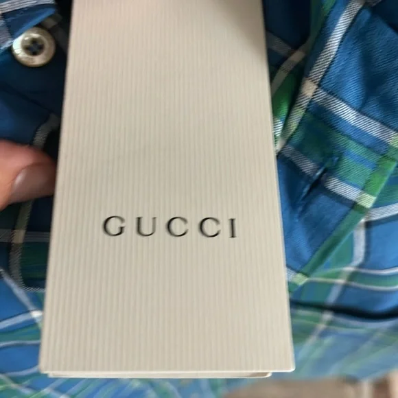 Gucci Blue Plaid Shirt